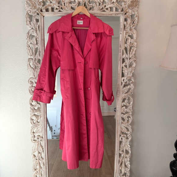 Jackets & Blazers - Vintage Hot Pink Trench Coat